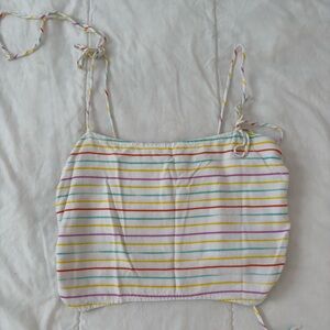 Multicolor Striped Women's Crop Top